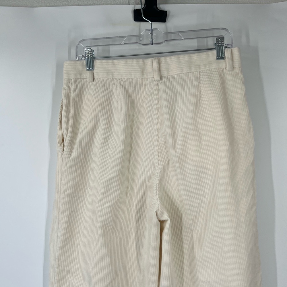 Toteme Pleated Silk and Organic Cotton-Blend Corduroy Wide-Leg Pants in Ecru - Picture 7 of 11